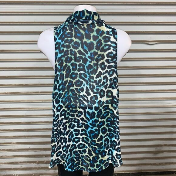 Decree sheer animal print sleeveless top - Picture 5 of 6